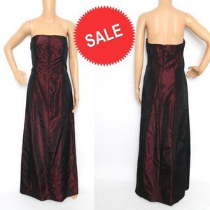 Phoebe Couture Maroon Strapless Formal Evening Gown Sz 10